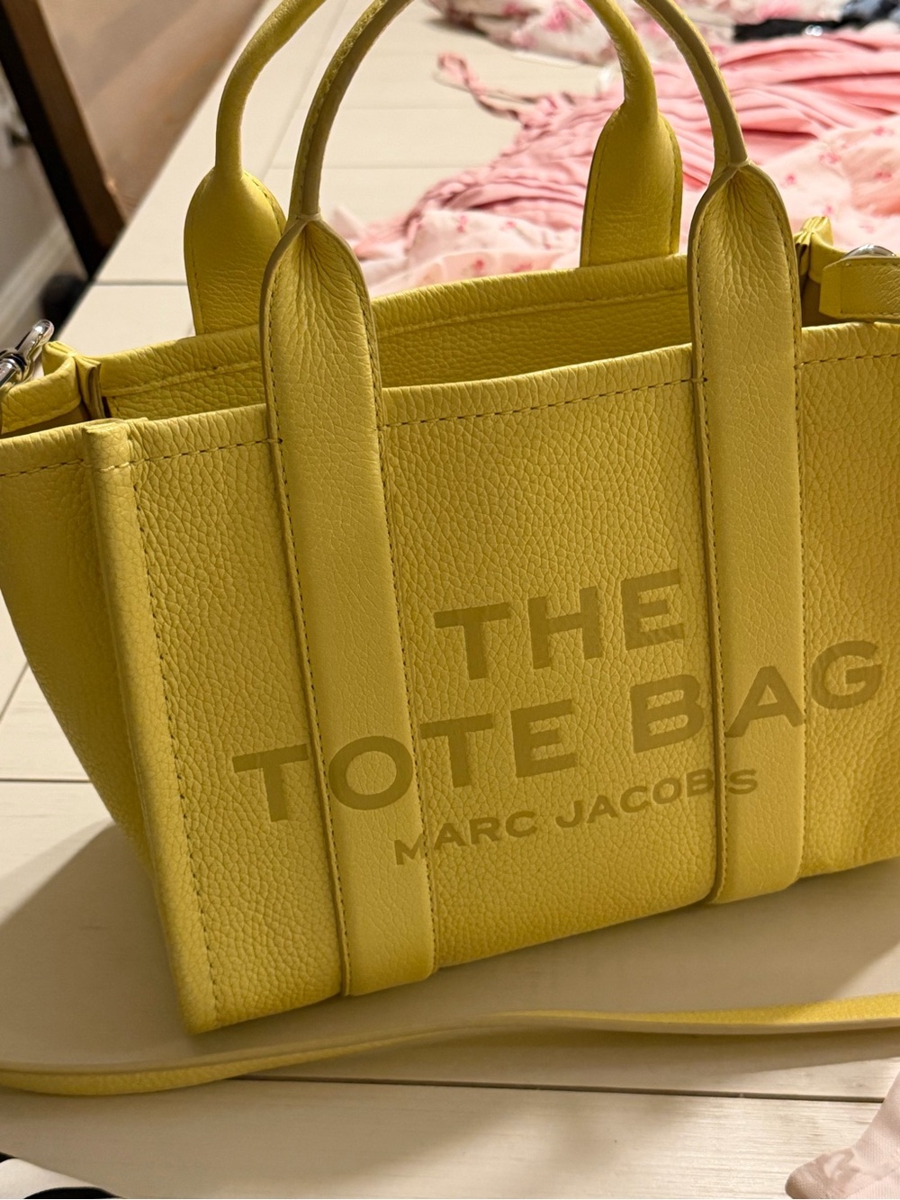Marc Jacobs Yellow Pebbled Leather The Tote Bag